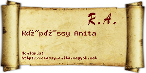 Répássy Anita névjegykártya